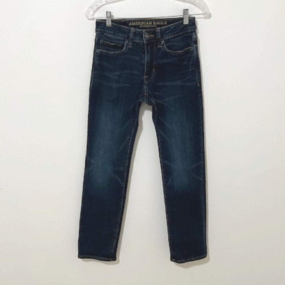 American Eagle Straight Light Wash Jeans Men's Extreme Flex Distressed Sz 29x32